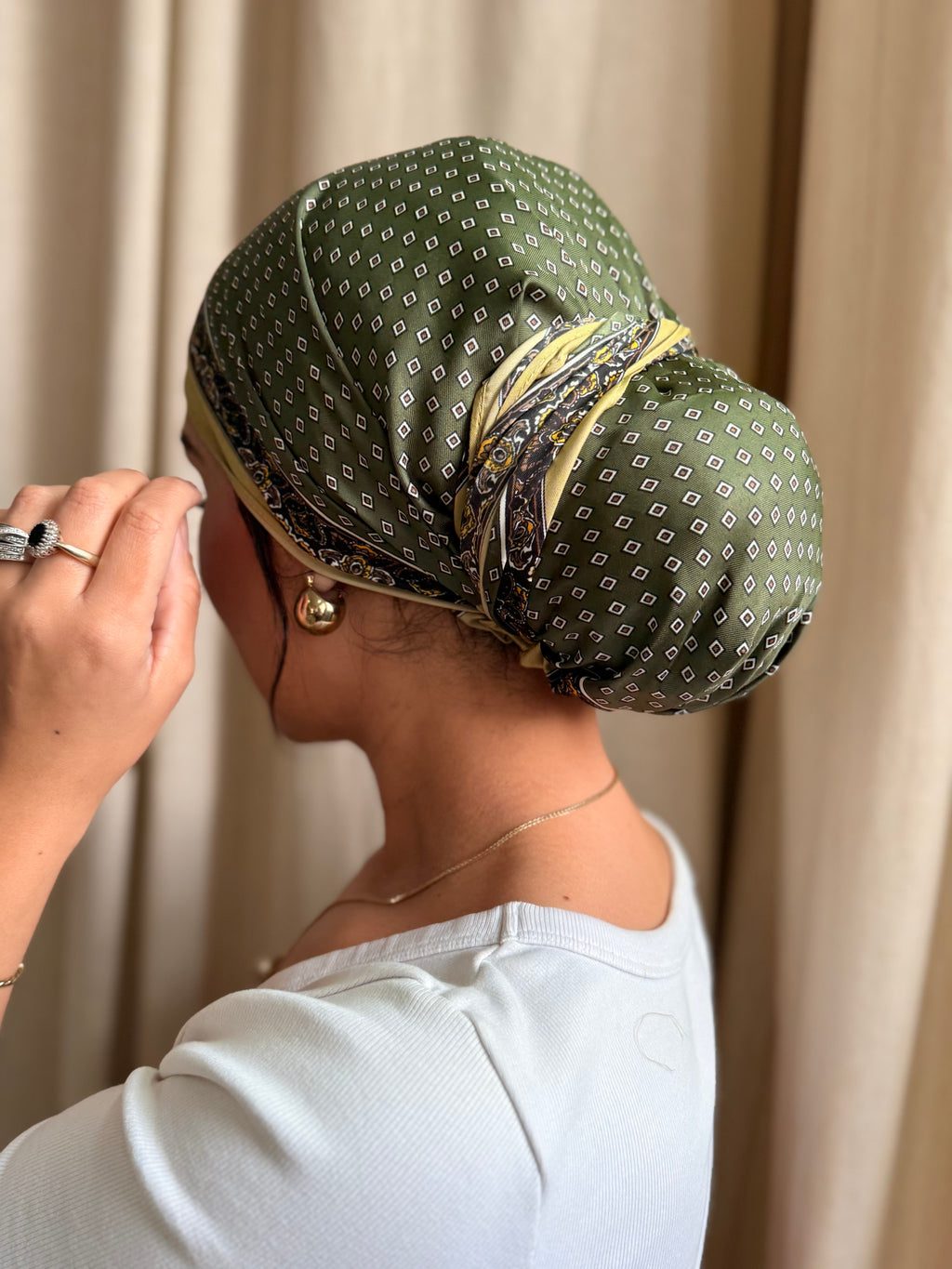 Foulard triangle Hana vert