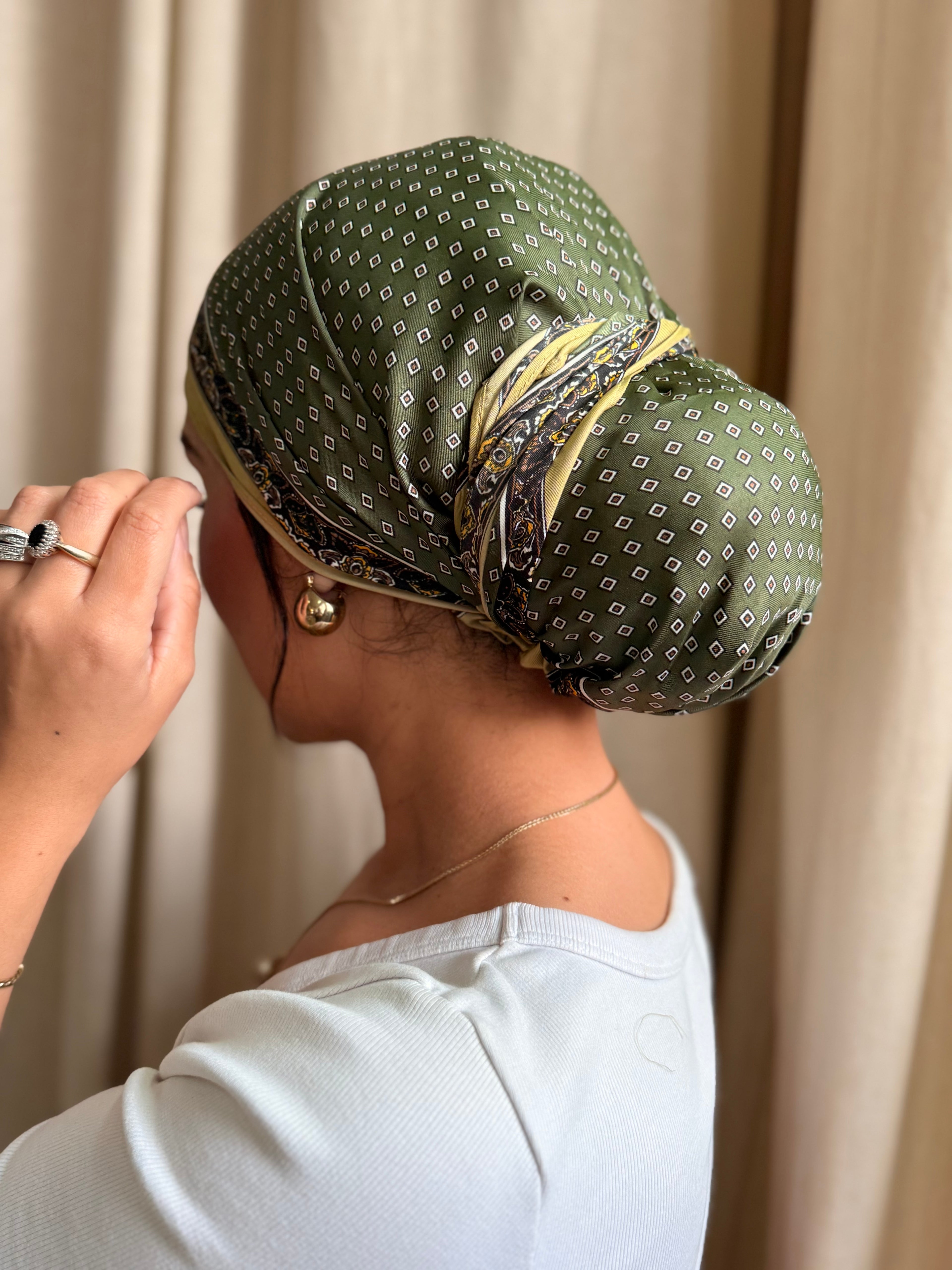 Foulard triangle Hana vert