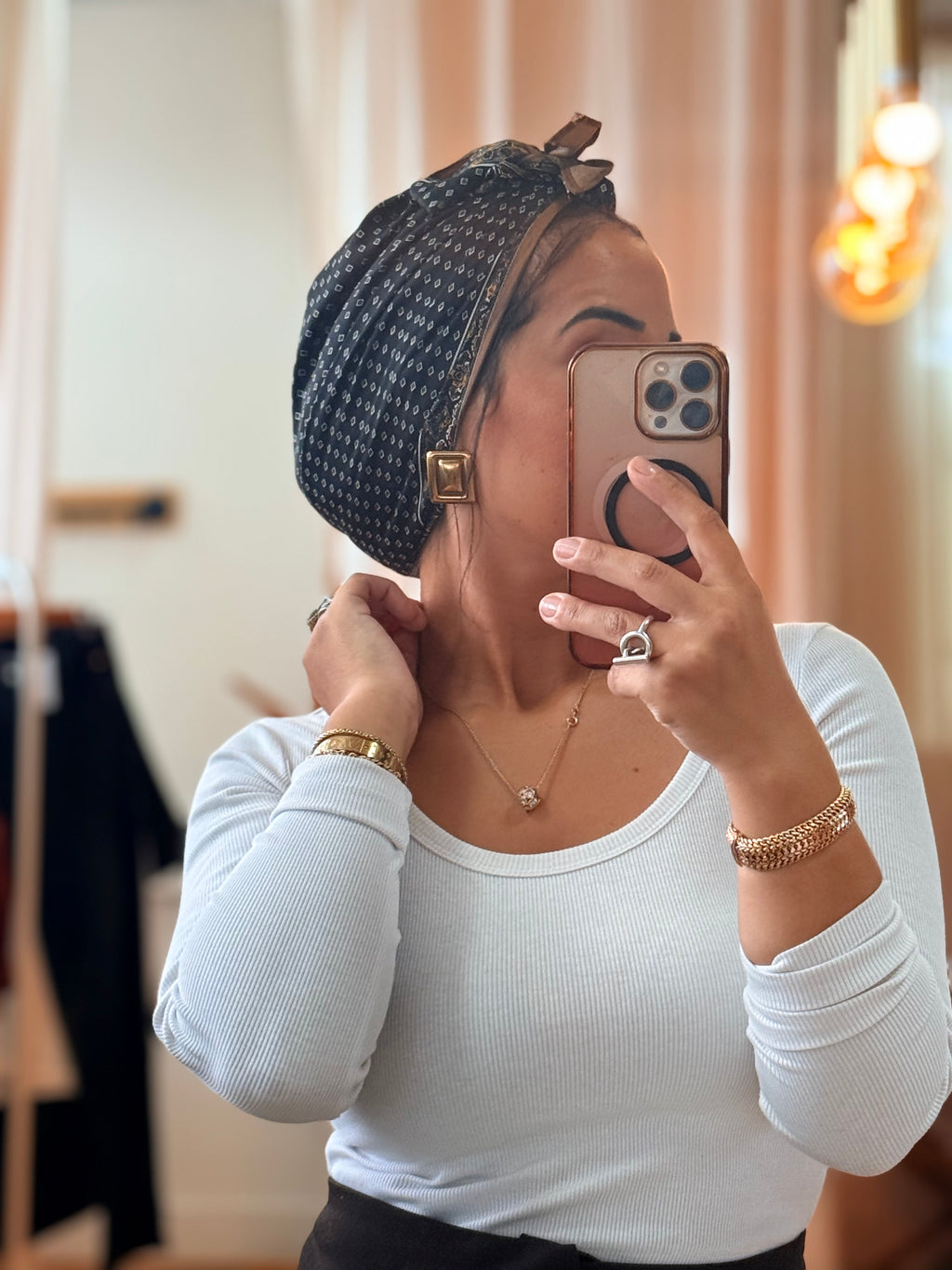 Foulard triangle Hana noir