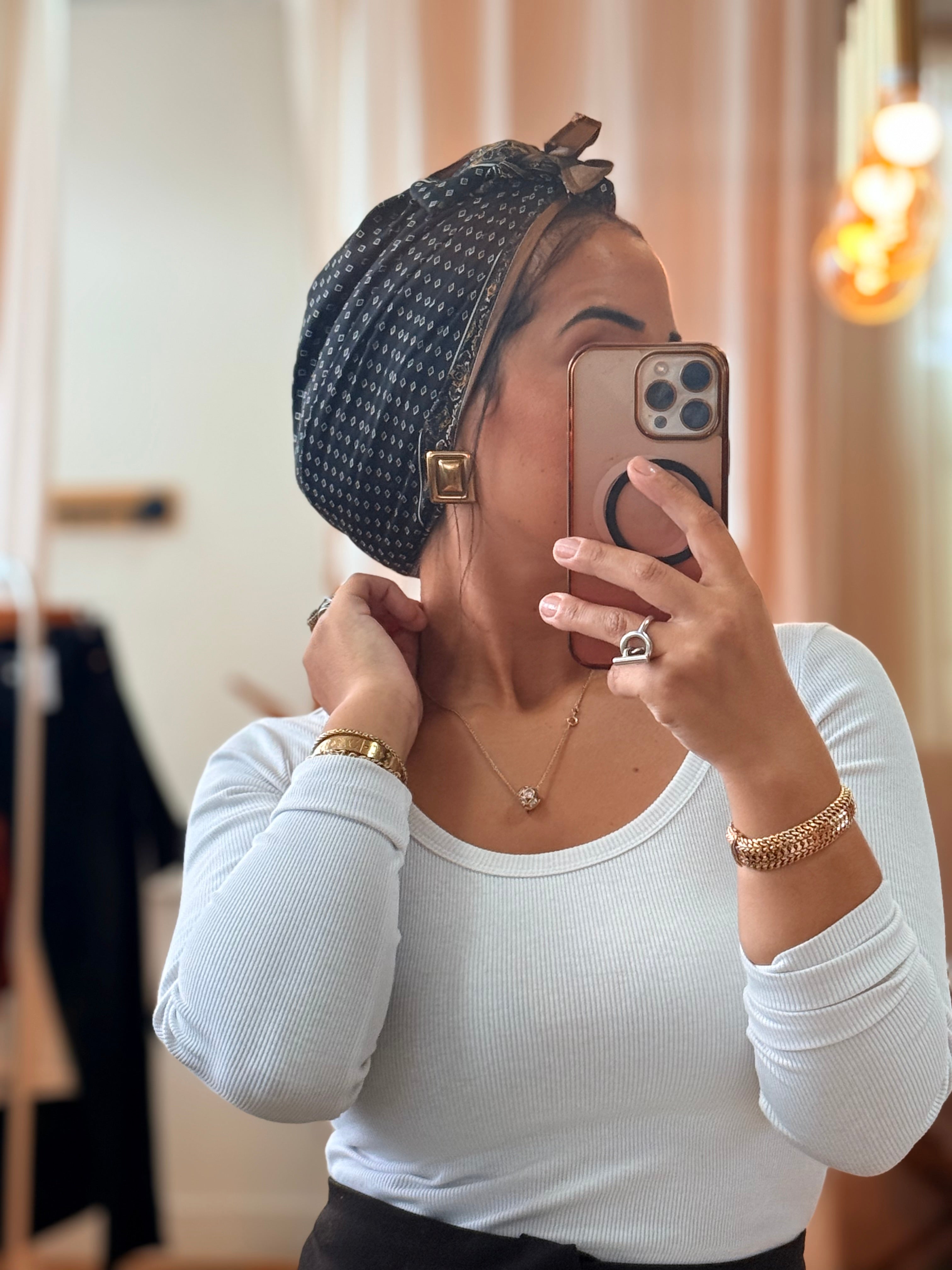 Foulard triangle Hana noir