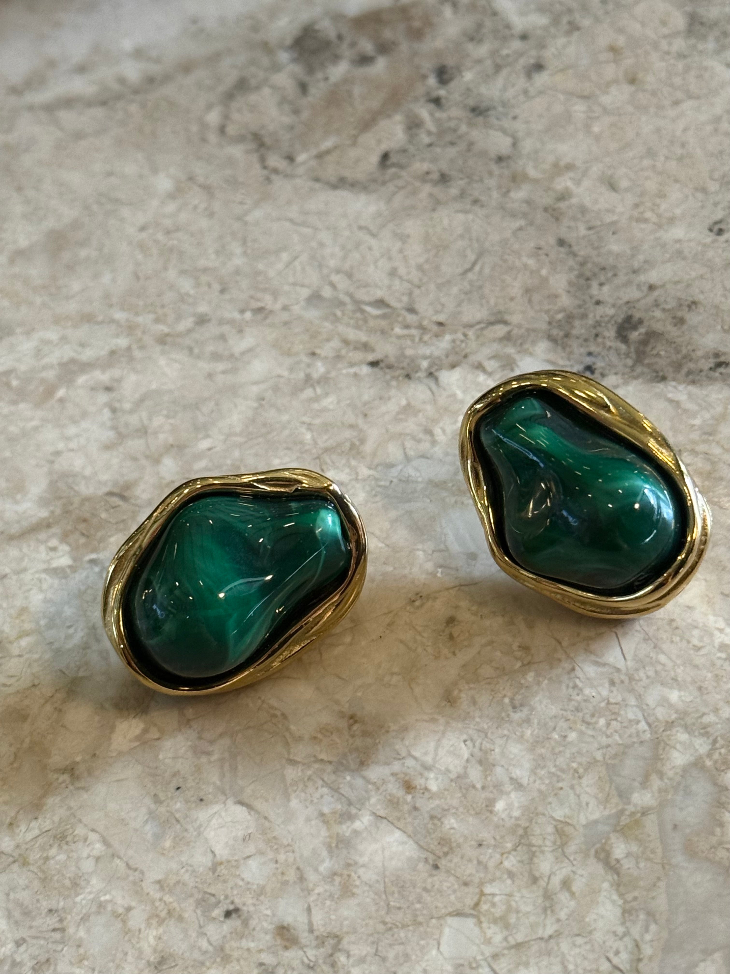 Boucle d’oreille Pure vert émeraude
