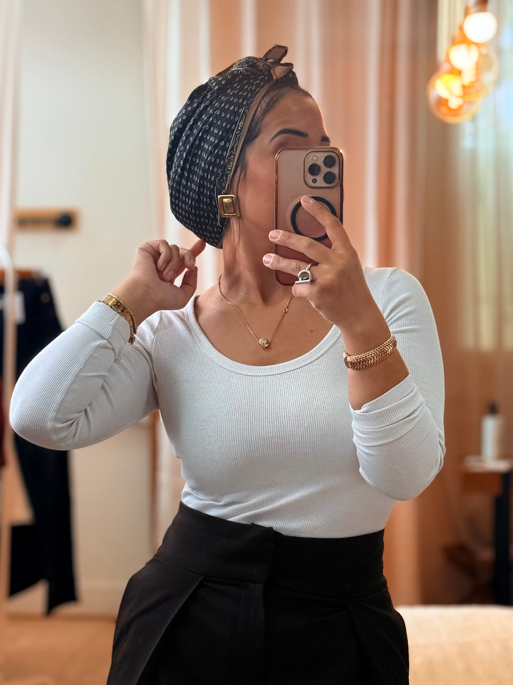 Foulard triangle Hana noir