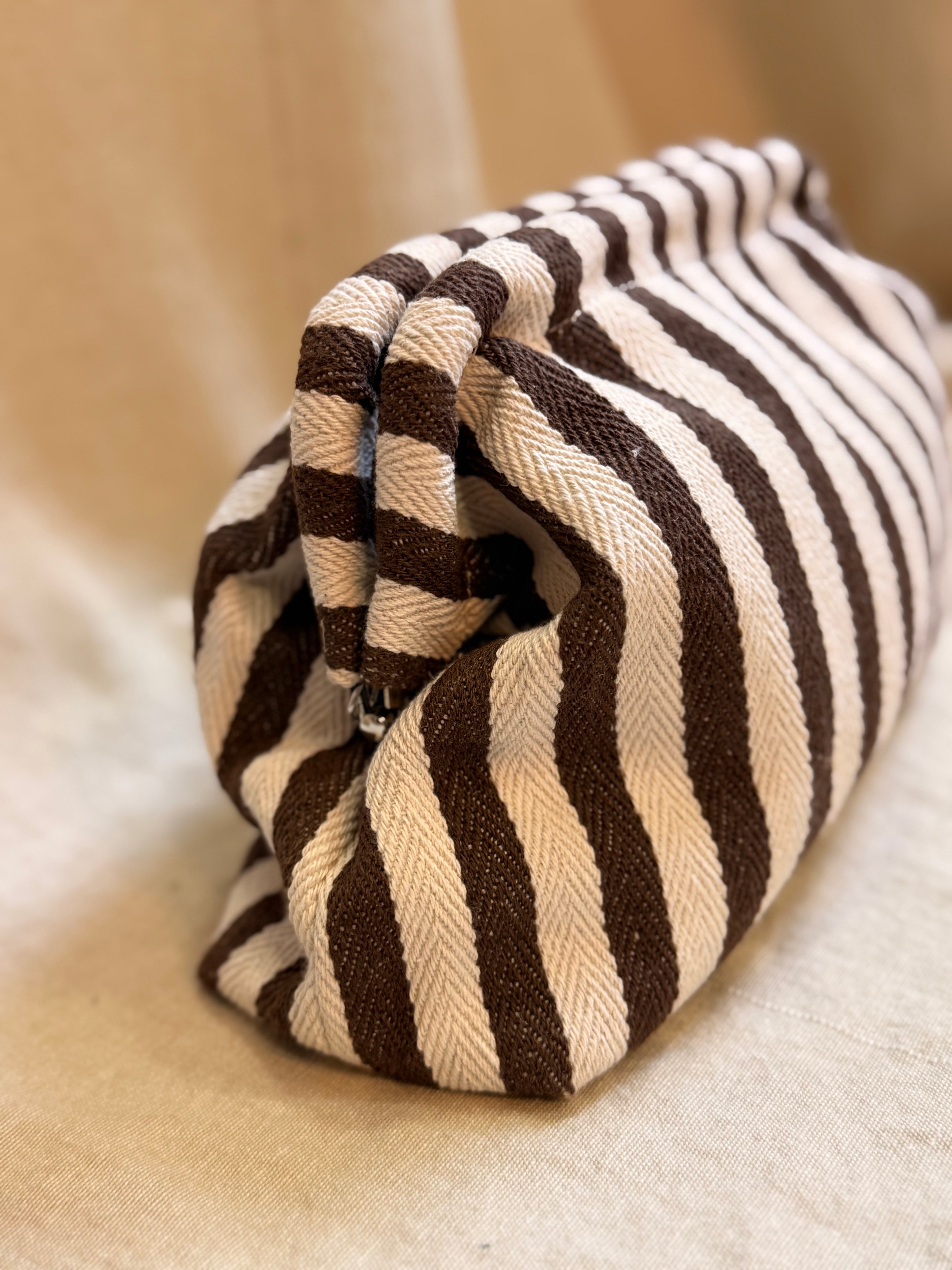 Sac pochette Rayure chocolat