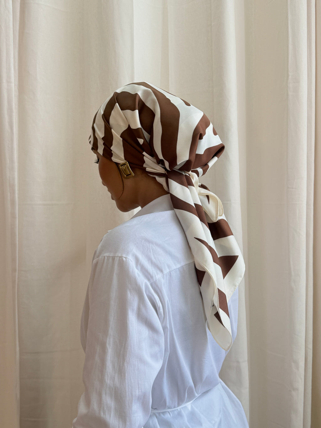 Petit carré Zébré blanc