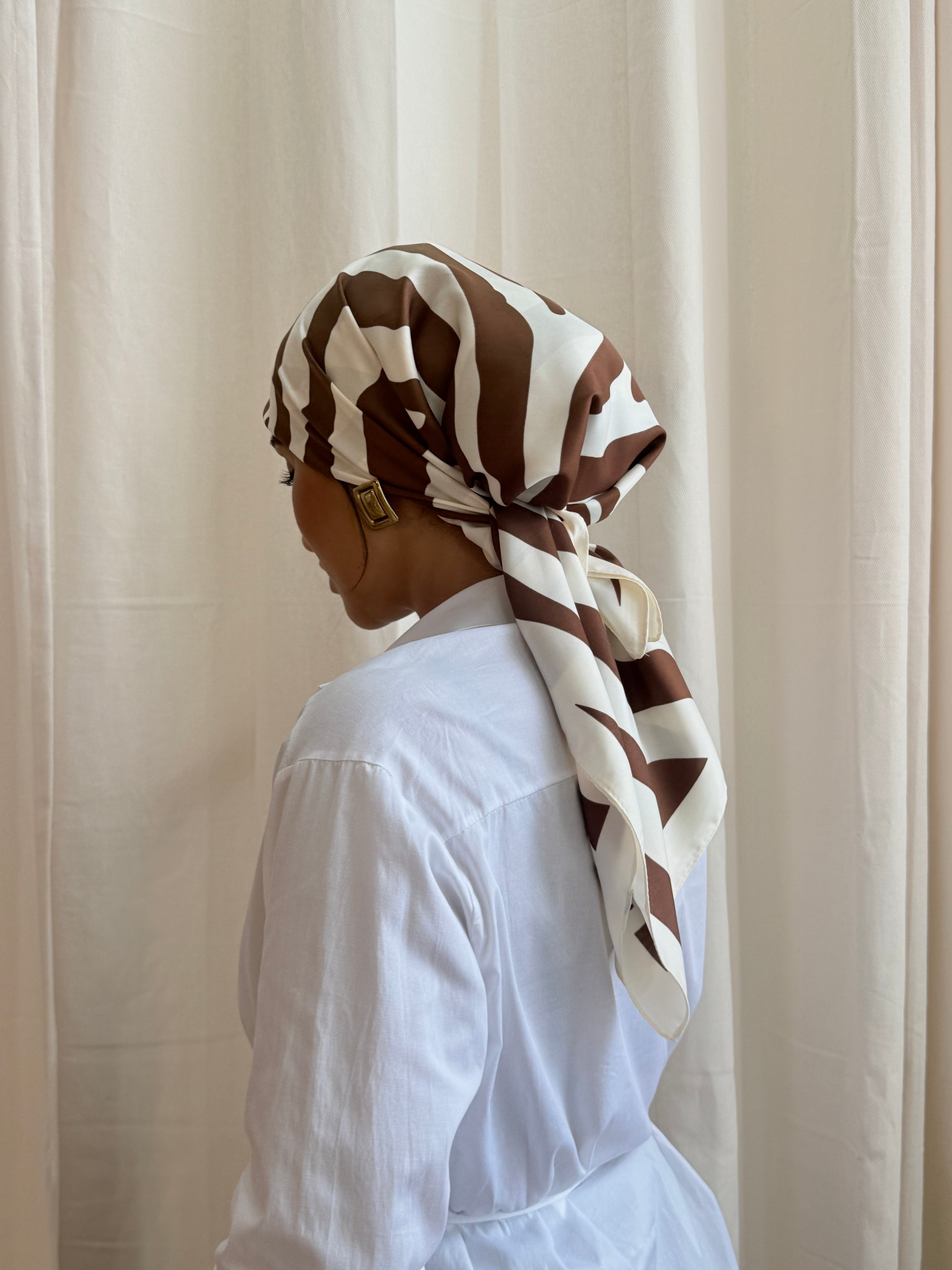 Petit carré Zébré blanc