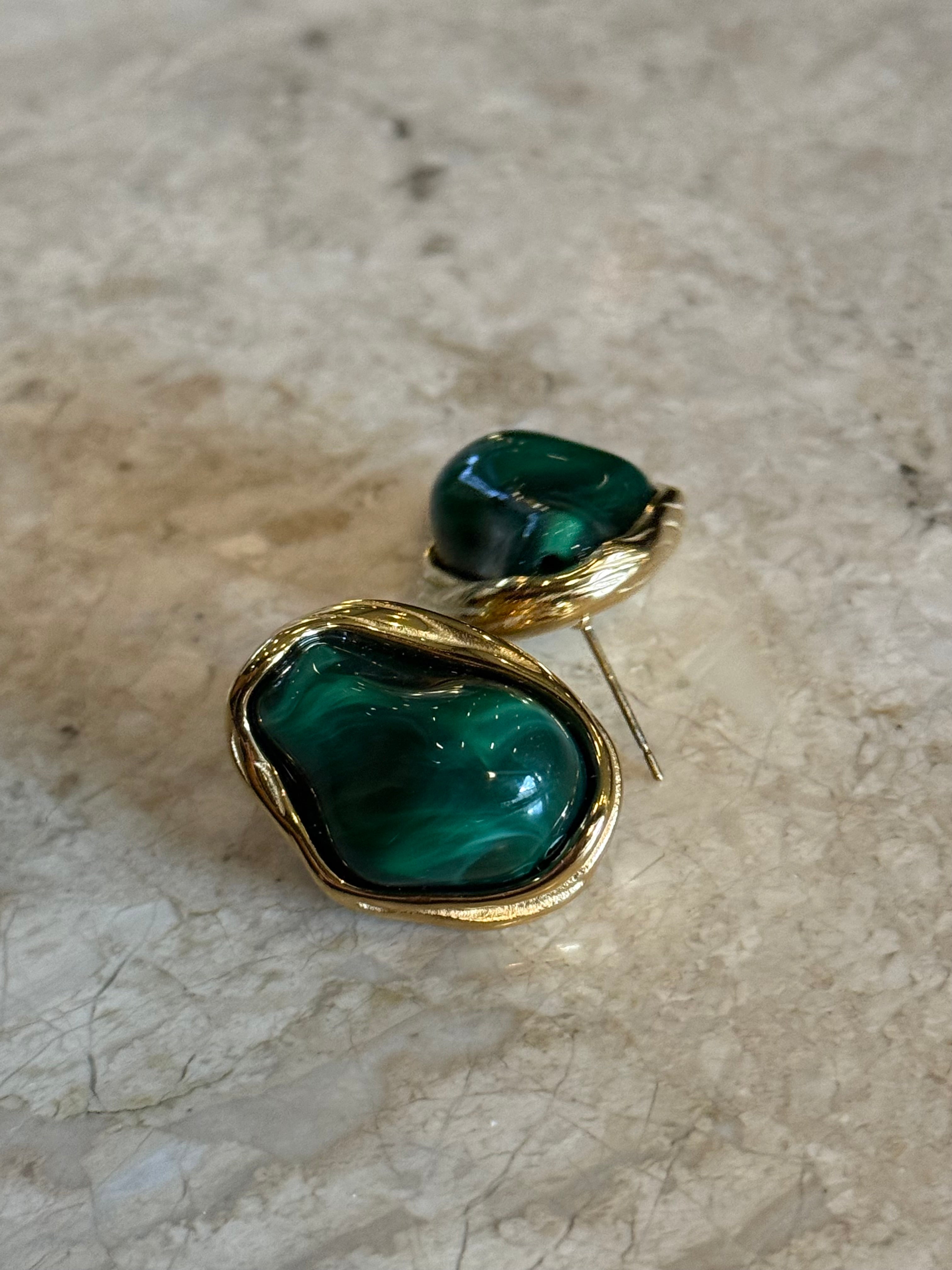 Boucle d’oreille Pure vert émeraude